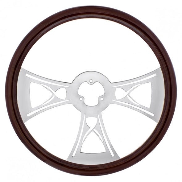 18" Chrome Hourglass Style Steering Wheel
