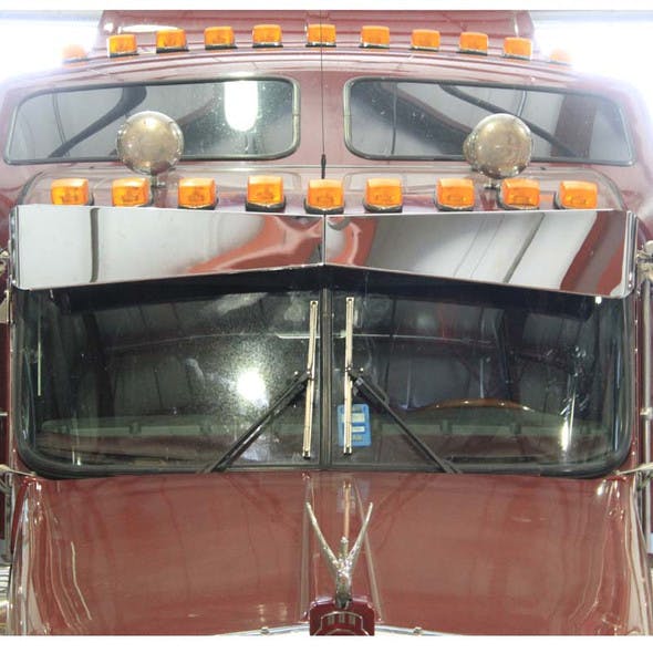 Kenworth Bowtie Visor For Flat Or Curved Windshields On Truck Front View