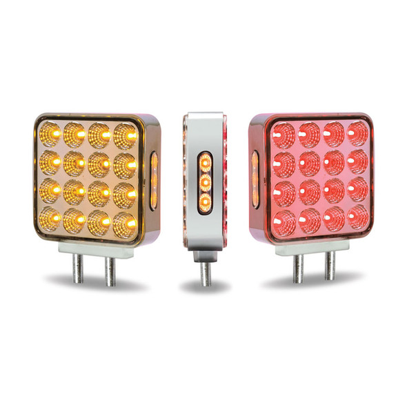 Amber Red 38 LED Square Double Face Fender Light With Reflector