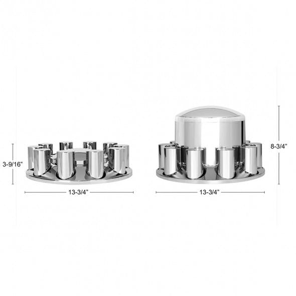 Complete Chrome Cover Kit with Lug Nut Covers Dimensions