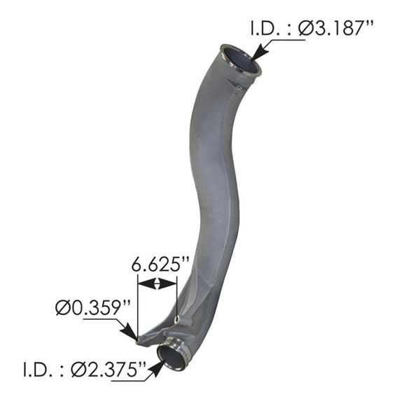 Volvo Charge Air Cooler Pipe - Dimensions