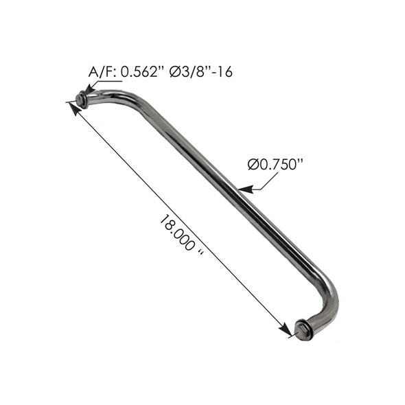 Stainless Steel Grab Handle Labeled View