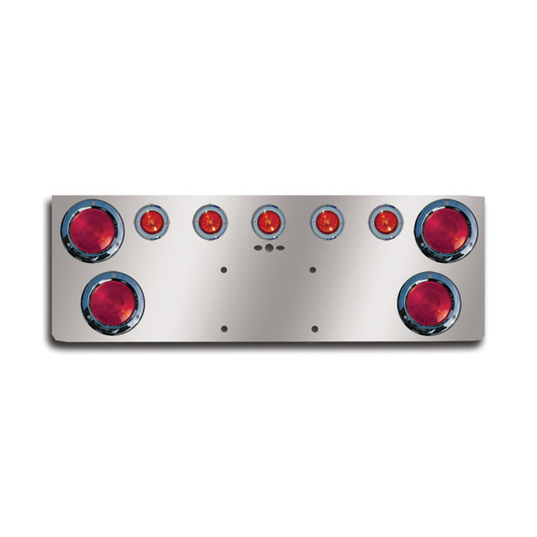 12" Rear Center Panel With Round Lights With License Plate Holes