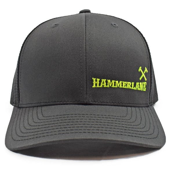 Charcoal & Black Hammerlane Cross Hammers Snapback Hat Front