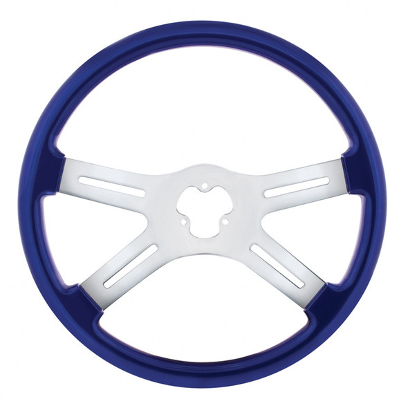18" Vibrant Indigo Blue 4 Spoke Steering Wheel