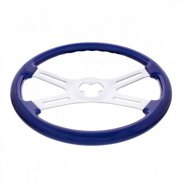 18" Vibrant Indigo Blue 4 Spoke Steering Wheel Bottom View