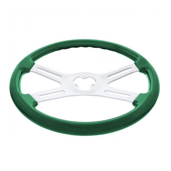 18" Vibrant Emerald Green 4 Spoke Steering Wheel Bottom View