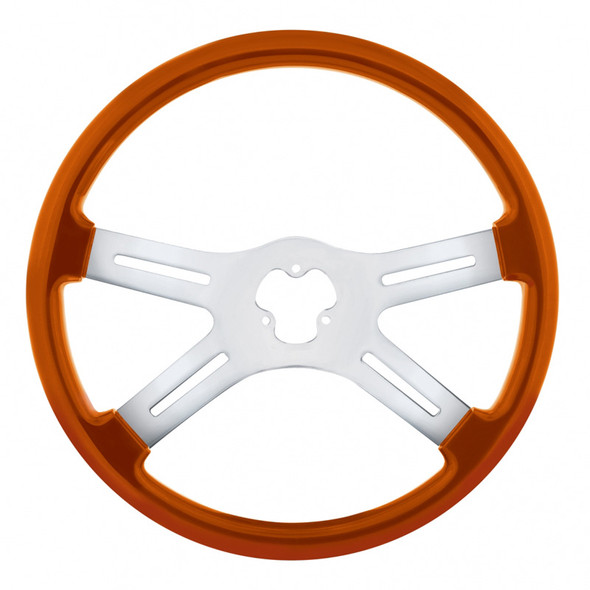 18" Vibrant Cadmium Orange 4 Spoke Steering Wheel