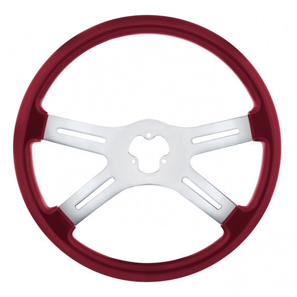 18" Vibrant Candy Red 4 Spoke Steering Wheel