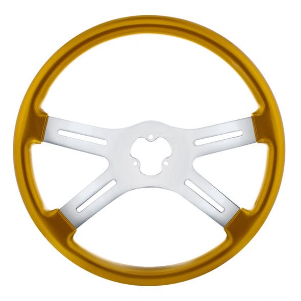 18" Vibrant Electric Yellow 4 Spoke Steering Wheel