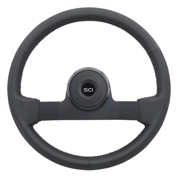 16" Eagle Black Leather Steering Wheel