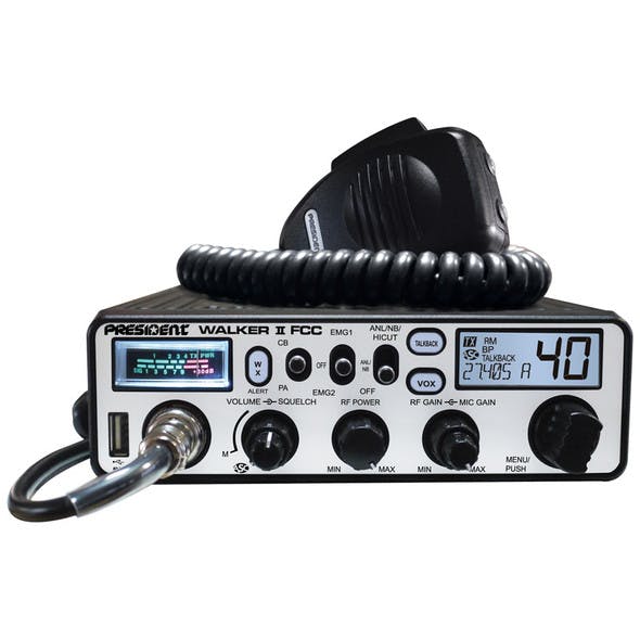 Walker II FCC 40 Channel CB Radio With Weather Alerts And SWR Meter - Light Blue