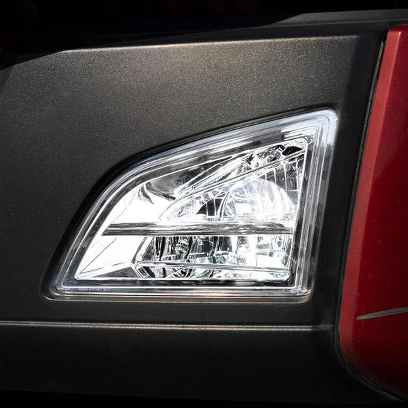Volvo VNL 2018+ Competition Series Chrome LED Fog Light Assembly - Installed