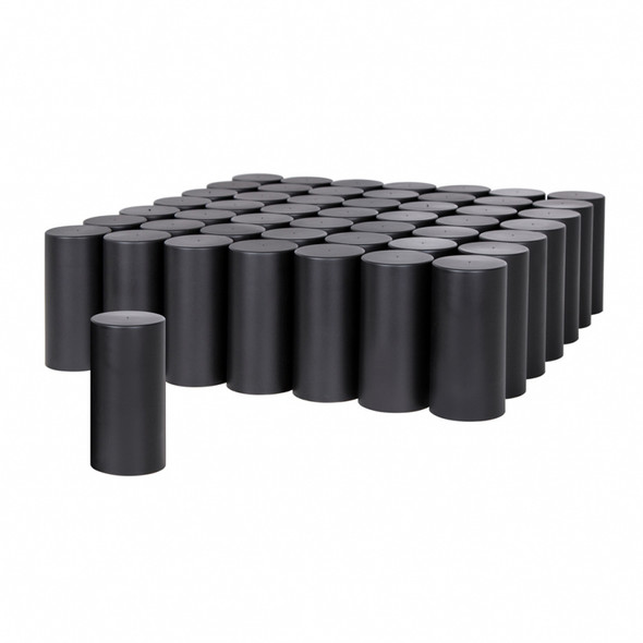 60 Pack of Matte Black 33mm Thread On Tall Cylinder Nut Cover