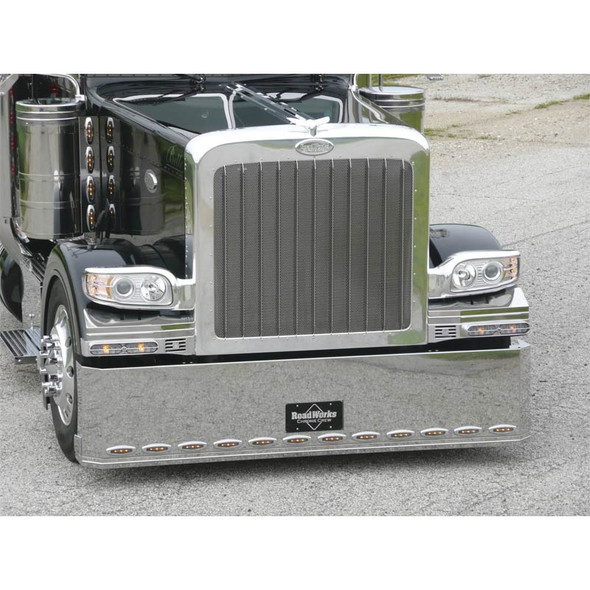 Peterbilt 388 389 Grille with Vertical Bars Stainless Steel