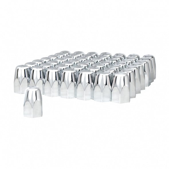60 Pack of Chrome 1 1/2" Push On Tall Nut Cover