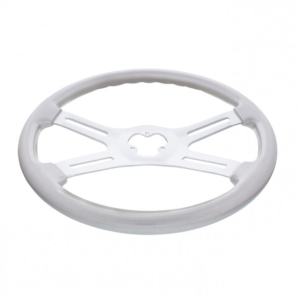 18" Vibrant Liquid Silver 4 Spoke Steering Wheel - Side View