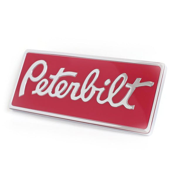 Peterbilt Rectangular Logo Emblem (Red)