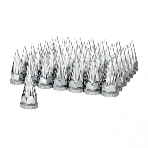 60 Pack Of Chrome 33mm Thread On Razor Nut Covers with Flange