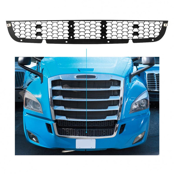 Freightliner Cascadia 2018+ One Piece Mesh Grill Insert - On Truck