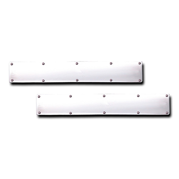 Stainless Steel Square Cut Bottom Mud Flap Weight Pair - 24" x 4" With Extra Holes