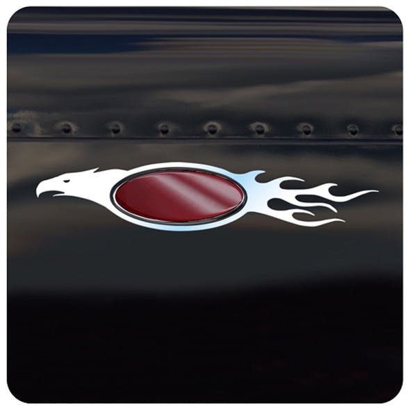 Peterbilt Stainless Steel Flaming Eagle Emblem Trim