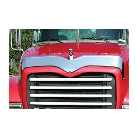 Mack Granite CV Hood Shield Bug Deflector On Truck