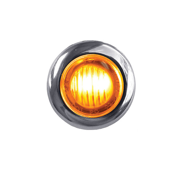 3/4" Clearance Marker Light With Bezel 3 Amber LED Diodes