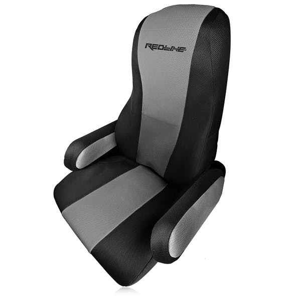 Freightliner Cascadia Seat Cover Grey and Black by Redline