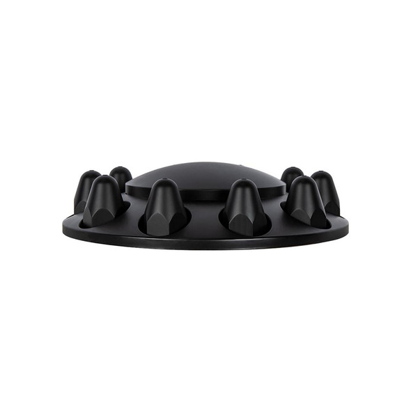 Matte Black Dome Front Axle Cover With Removable Hubcap Side View