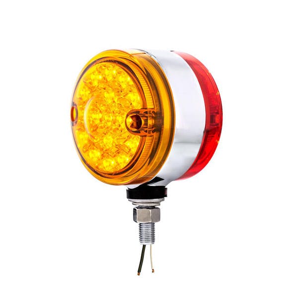 15 LED Double Face Light With Reflector Amber Lens LEDs On