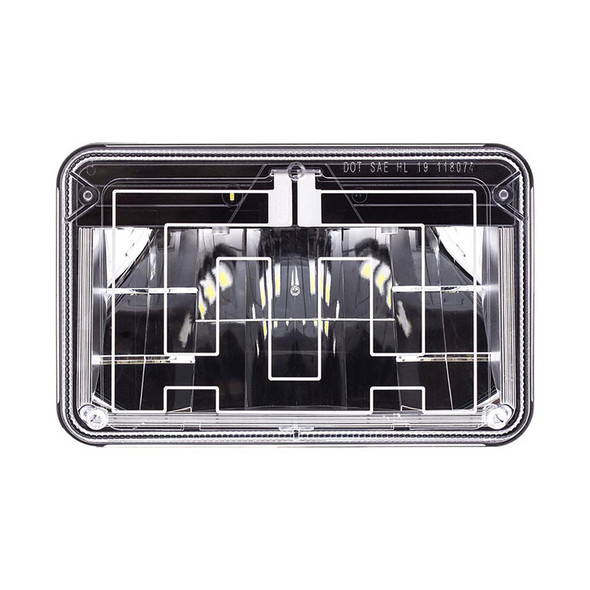Rectangular Heated Polycarbonate Light 4"x6" High Power LED High Beam Front View  