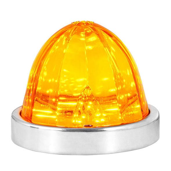 18 LED Classic Style Watermelon Surface Mount Light By Grand General Orange Amber With Base Front View 