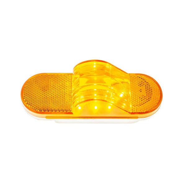 8 Amber SMD LED Mid Trailer Turn Signal Light Top Down View On Side