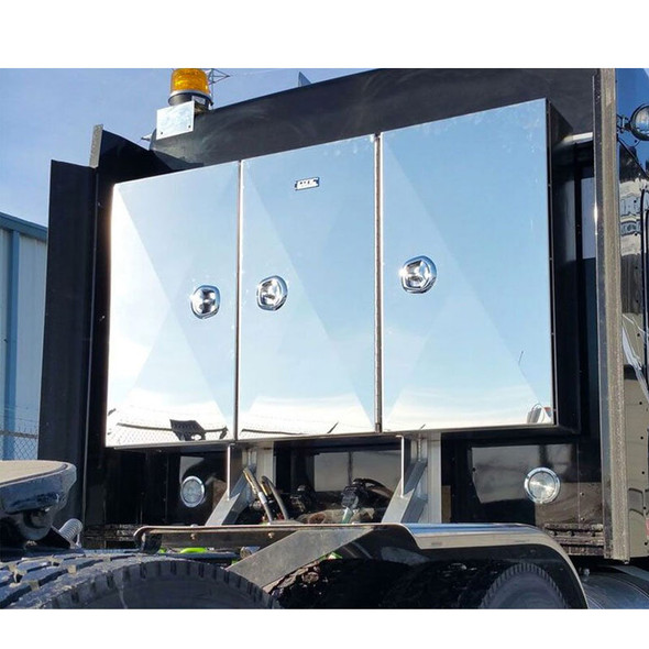 Stainless Steel Door Enclosed Headache Rack - On Truck