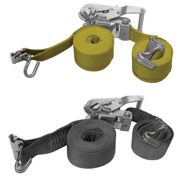 2" E-Track Ratchet Tie Down Strap Assembly With Wire Hook
