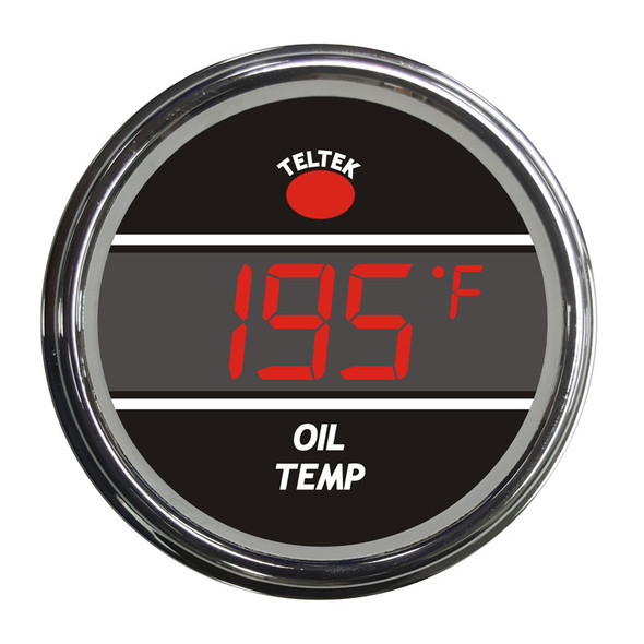 Truck Oil Temperature Smart Teltek Gauge - Red