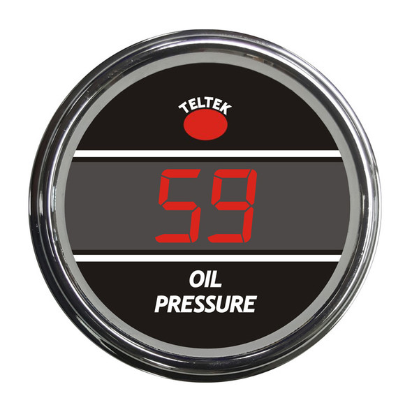 Truck Oil Pressure Smart Teltek Gauge - Red