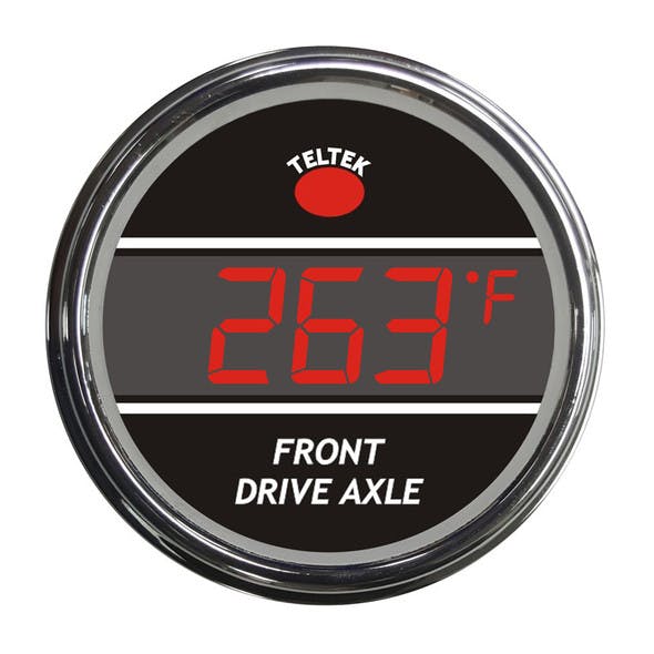 Truck Front Axle Temperature Smart Teltek Gauge Red