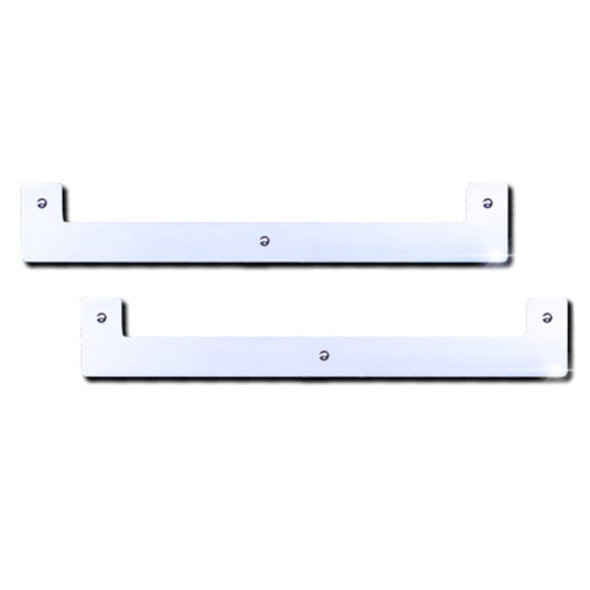 24" Stainless Steel Square Notched Bottom Mud Flap Weight Pair