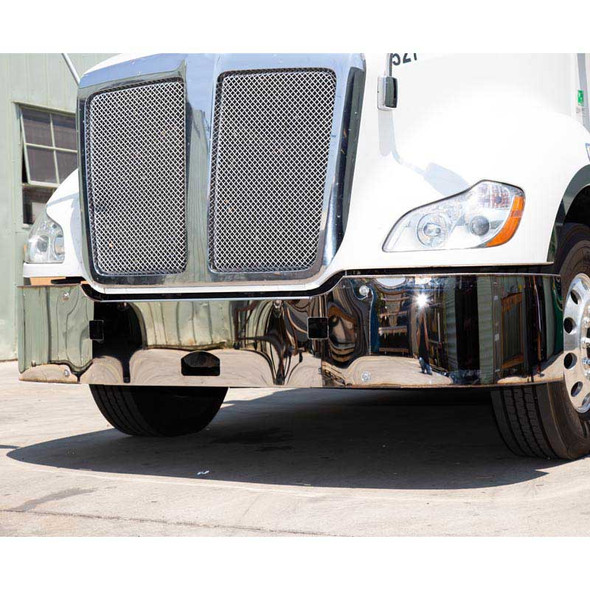 Kenworth T680 18" 304 Stainless Steel Bumper With Tow Holes (Tow Holes)