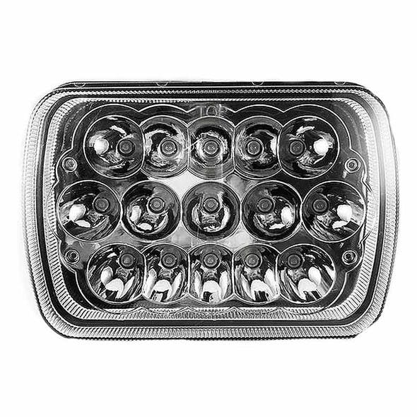 5''x 7'' Rectangular LED High & Low Beam Headlight - Front View Off