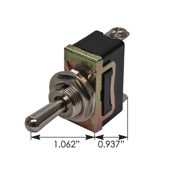 Heavy Duty SPDT On Off On Toggle Switch 191409 - Dimensions