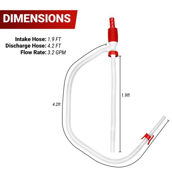 Racing Gas Manual Fuel Pump TRM20-XL (Dimensions)