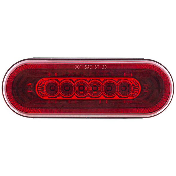 6" Oval STT Abyss Light (Red LED With Red Lens; Front View, Off)