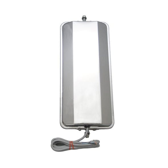 West Coast Mirror Convex 7" X 16" Stainless Steel Heated Back View