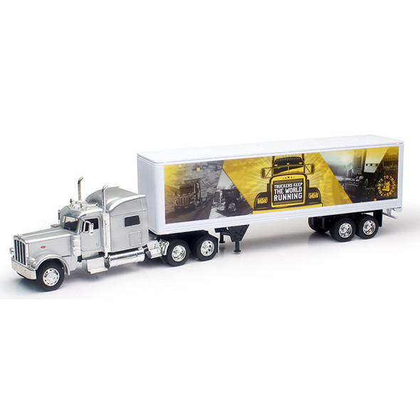 Peterbilt 389 With Dry Van Trailer and Tribute to Truckers Decal Replica 1/32 Scale