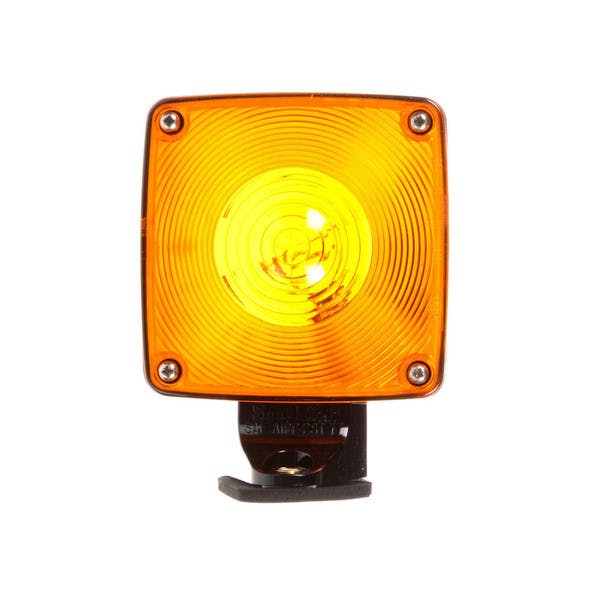 4.7" x 4.7" Square Signal-Stat Yellow Dual Face Horizontal Mount Side Marker Light 4872AA 1