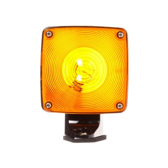 4.7" x 4.7" Square Signal-Stat Yellow Dual Face Horizontal Mount Side Marker Light 4872AA 2