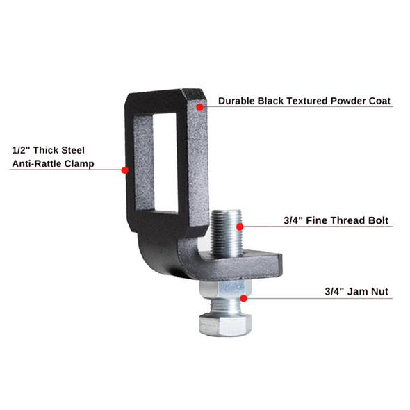 2" Anti-Rattle Hitch Tightener Clamp By BulletProof Hitches - Diagram